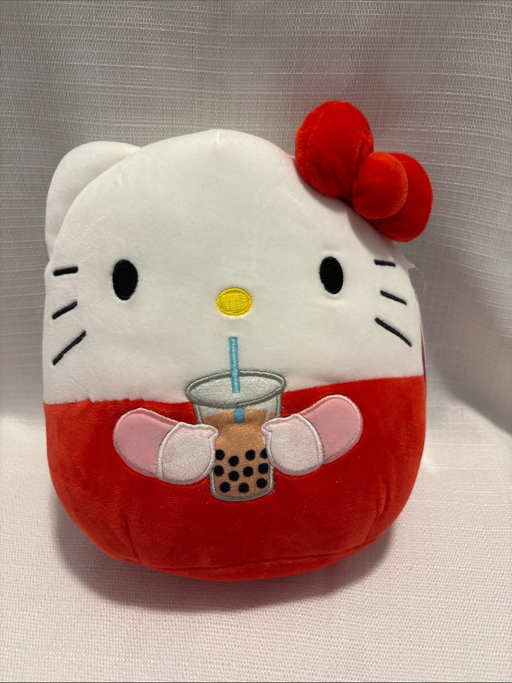 Squishmallows Hello Kitty Plush Pillow in White, Red & Pink